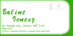 balint venesz business card